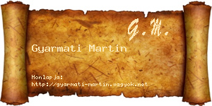 Gyarmati Martin névjegykártya